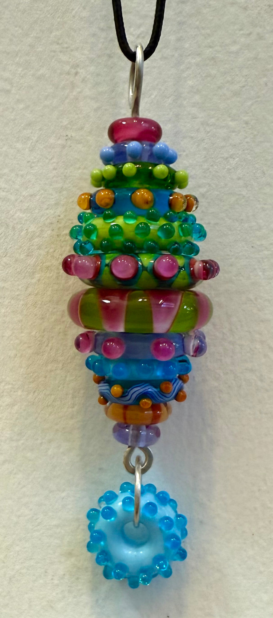 Pastel stacked bead pendant