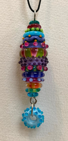 Pastel stacked bead pendant