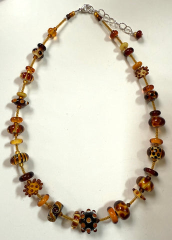 Amber brown necklace