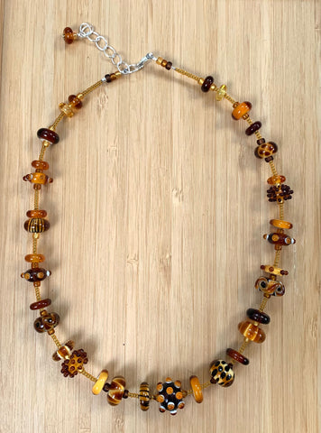 Amber brown necklace