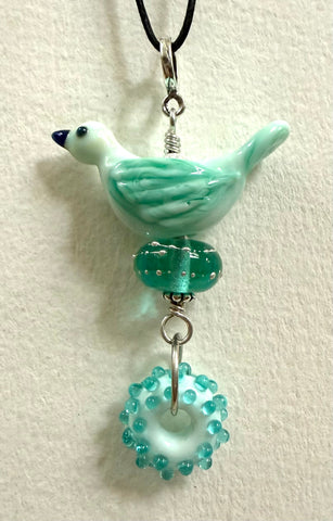 Mint silver bird pendant