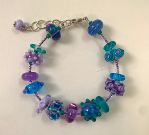 Lavender teal bracelet