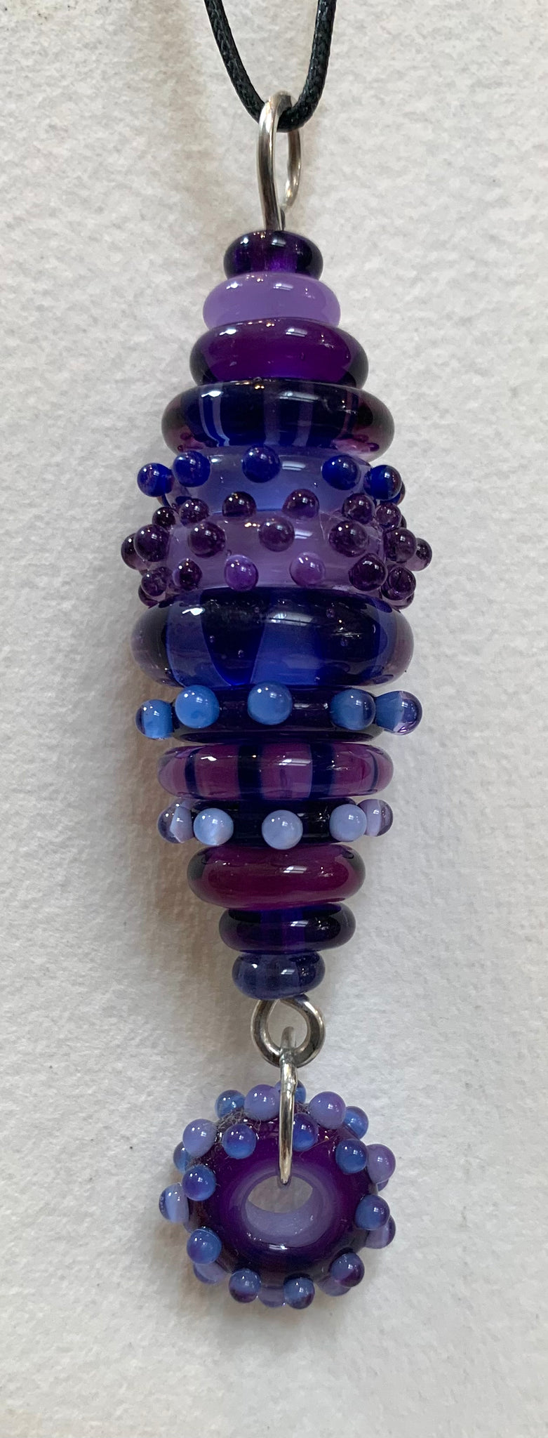 Stacked bead pendant purples