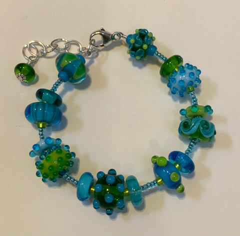 Aqua lime bracelet