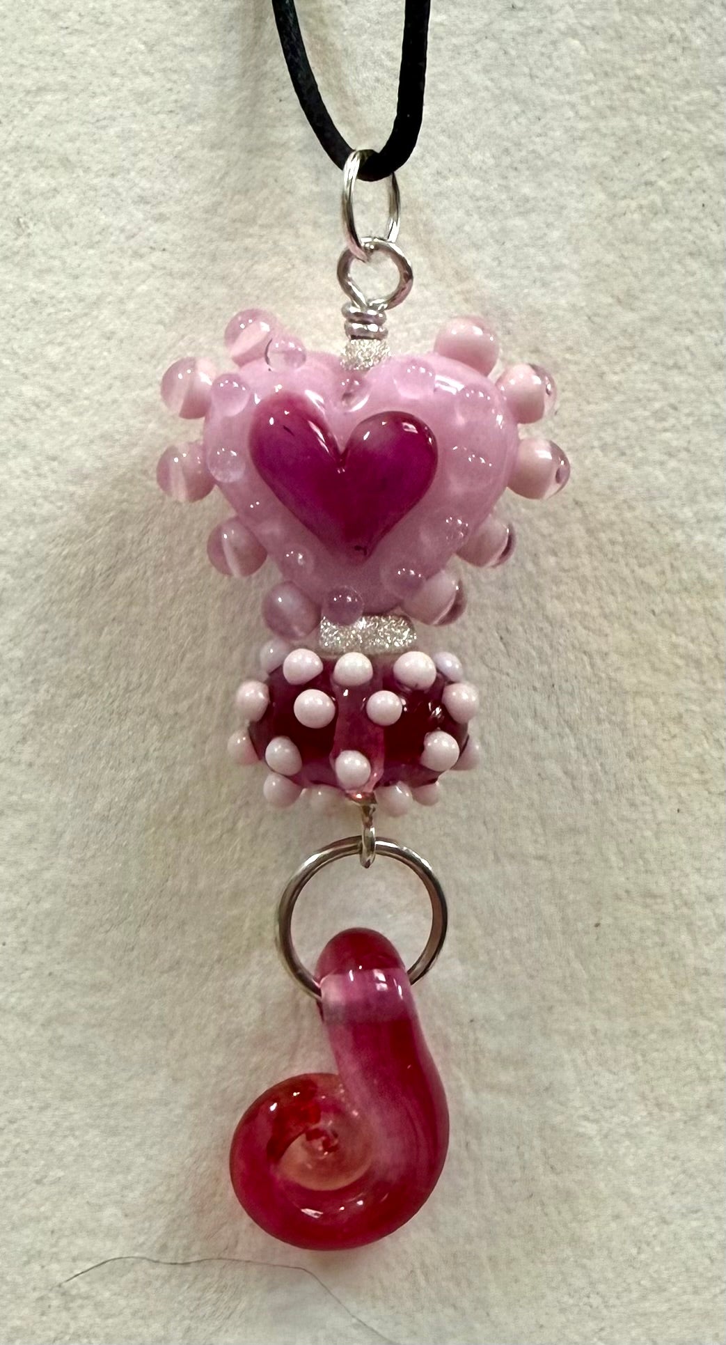 Pink heart pendant