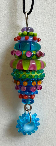 Pastel stacked bead pendant