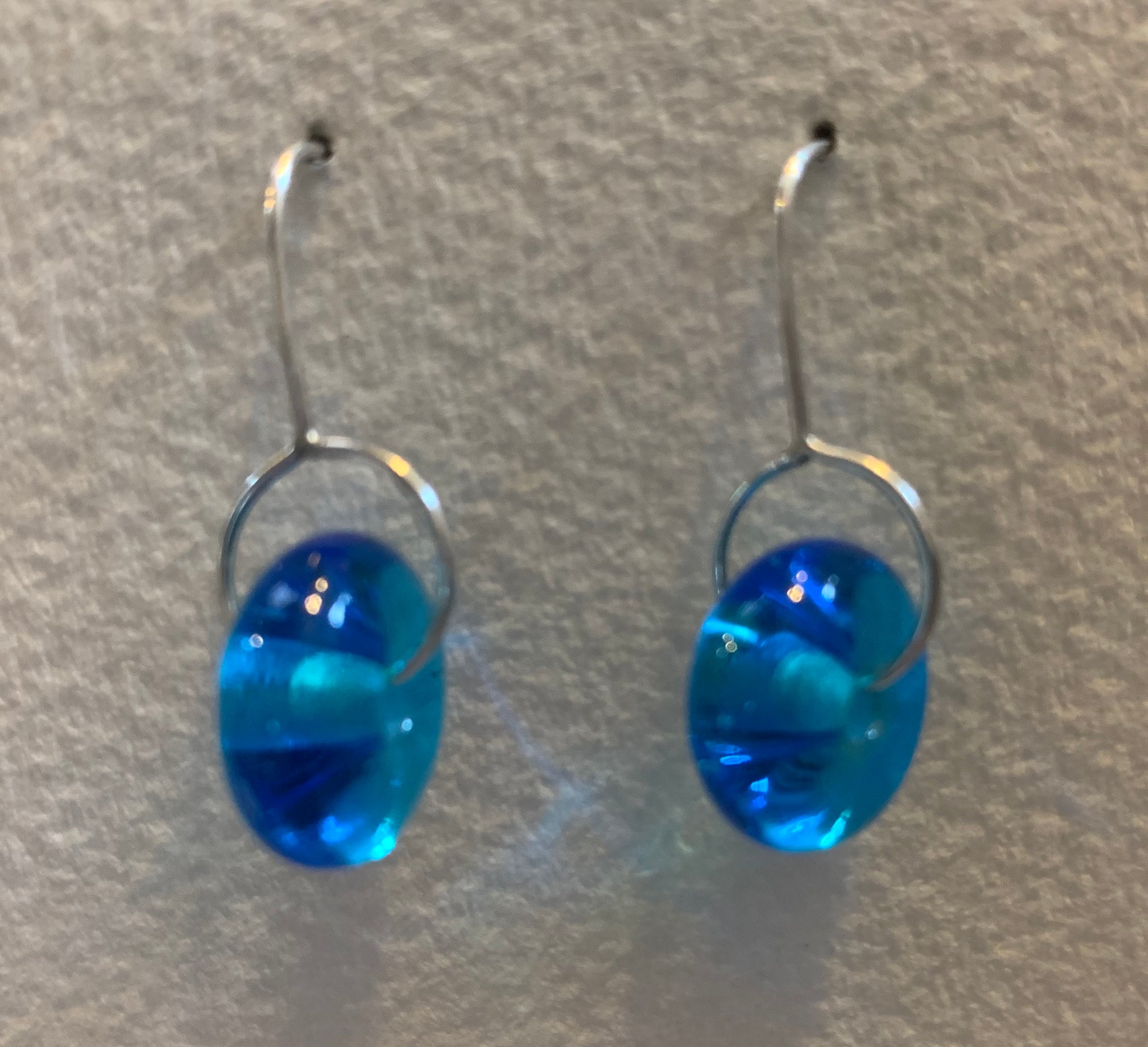 Circle earrings (light aqua)