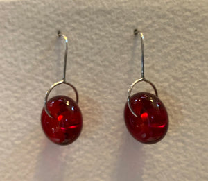 Circle earrings (red)