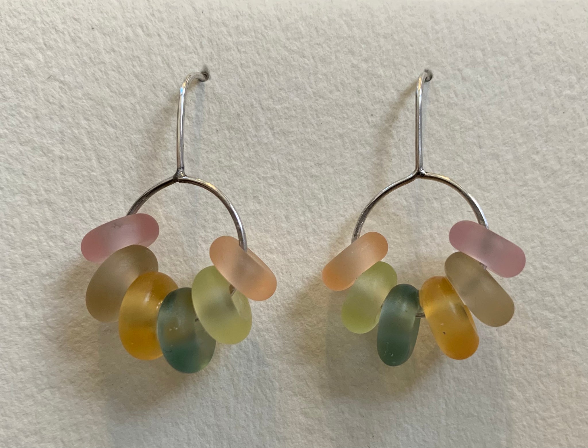 Large circle earrings (etched pastels)