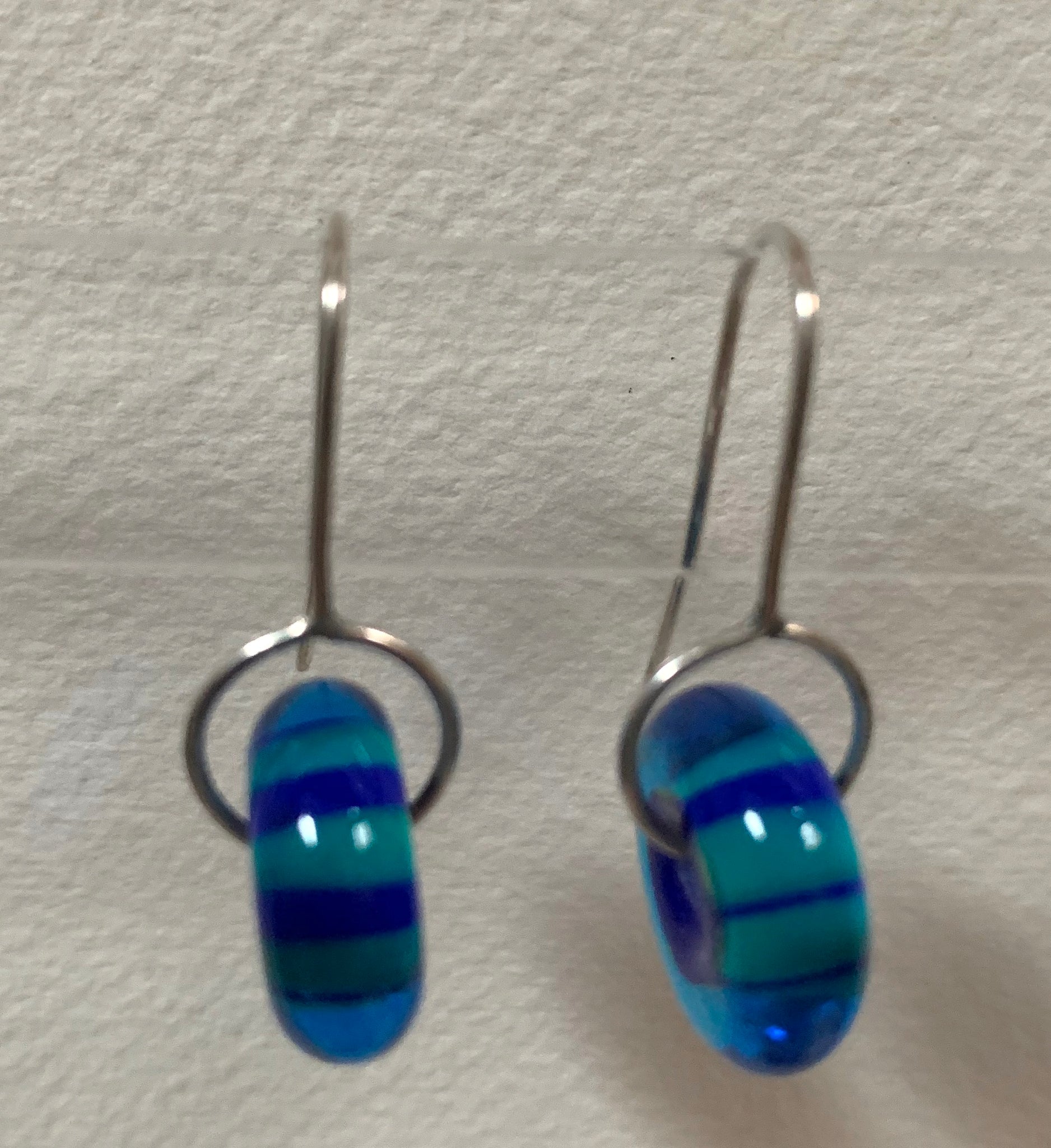 Circle earrings (lapis/pea/aqua)