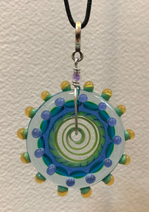 Disc bead pendant light blue green