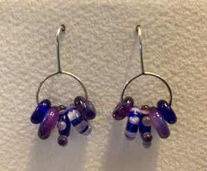 Large circle earrings (purple and blue)