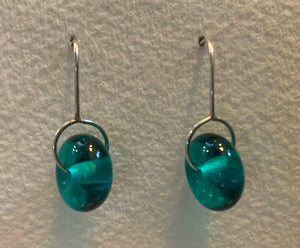 Circle earrings (teal)
