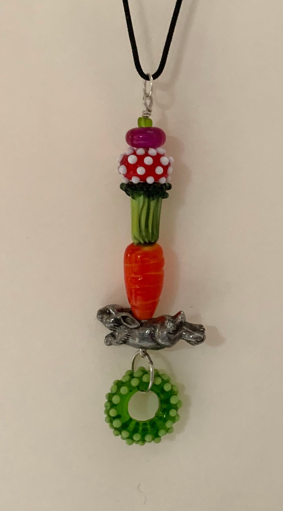 Carrot and bunny pendant