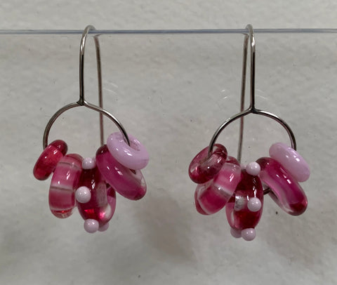Large circle earrings (pink)