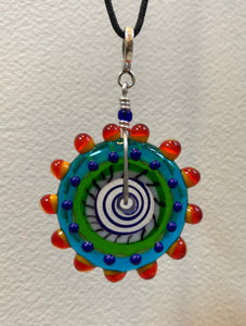 Disc bead pendant multi colored