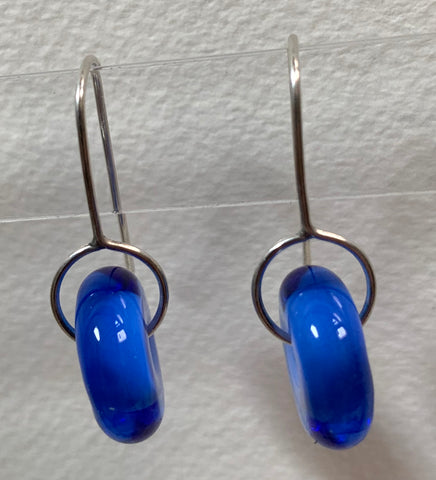 Circle earrings (blue over periwinkle)