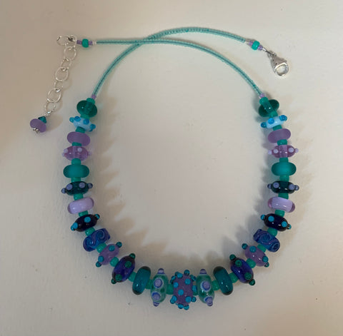 Lavender teal necklace