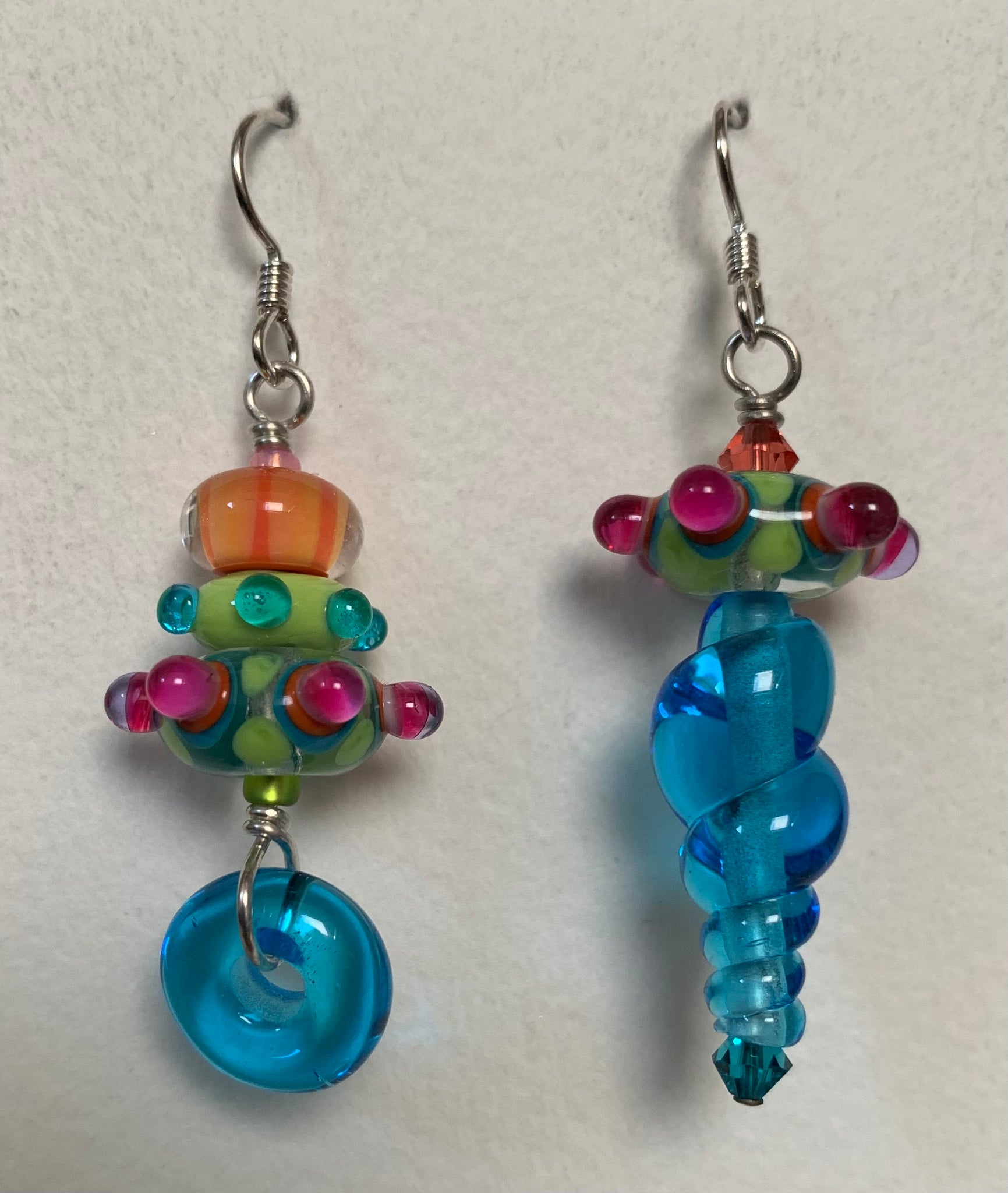 Asymmetrical earrings (pastel)